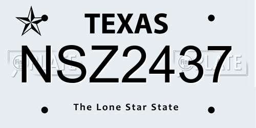 NSZ2437 Texas License Plate