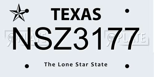 NSZ3177 Texas License Plate