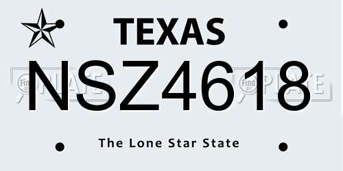 NSZ4618 Texas License Plate