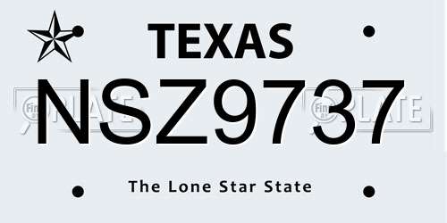 NSZ9737 Texas License Plate