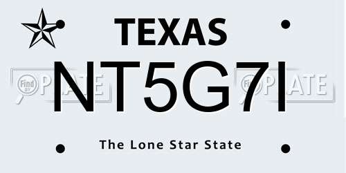NT5G7I Texas License Plate