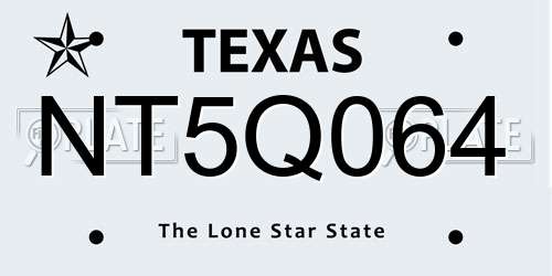 NT5Q064 Texas License Plate