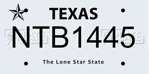 NTB1445 Texas License Plate