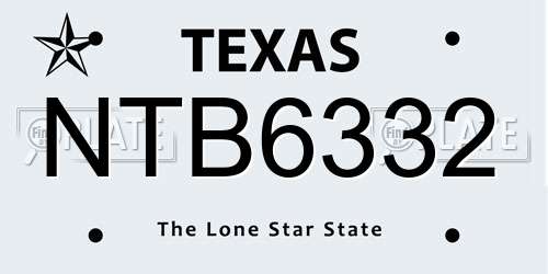 NTB6332 Texas License Plate