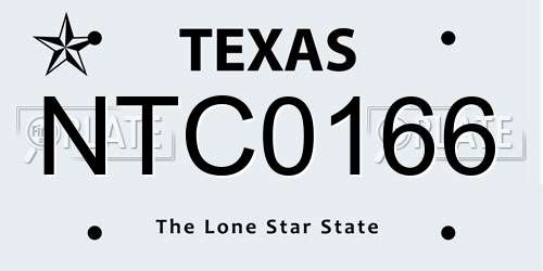 NTC0166 Texas License Plate