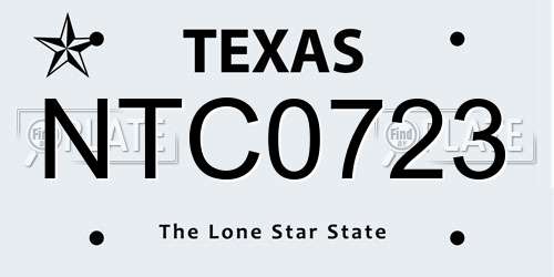 NTC0723 Texas License Plate