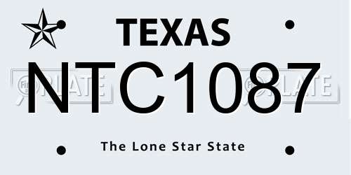 NTC1087 Texas License Plate