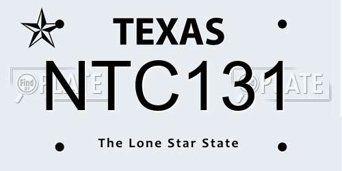 NTC131 Texas License Plate