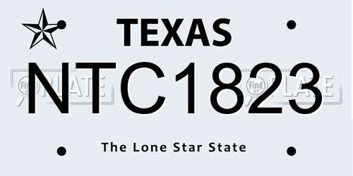 NTC1823 Texas License Plate