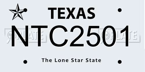 NTC2501 Texas License Plate
