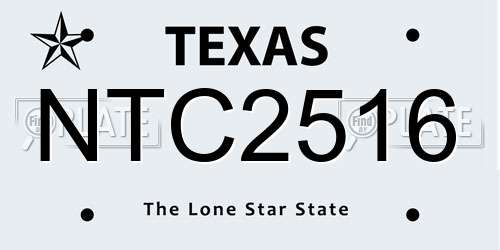 NTC2516 Texas License Plate