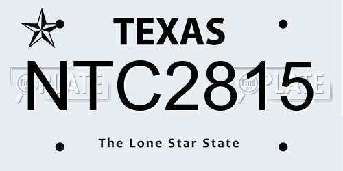 NTC2815 Texas License Plate