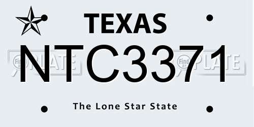 NTC3371 Texas License Plate