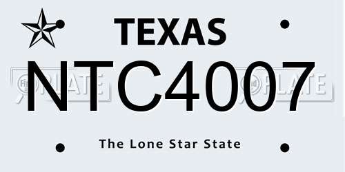 NTC4007 Texas License Plate