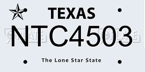 NTC4503 Texas License Plate