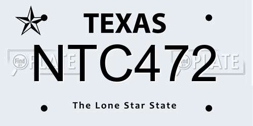 NTC472 Texas License Plate
