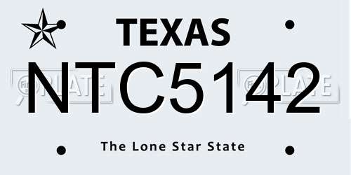 NTC5142 Texas License Plate