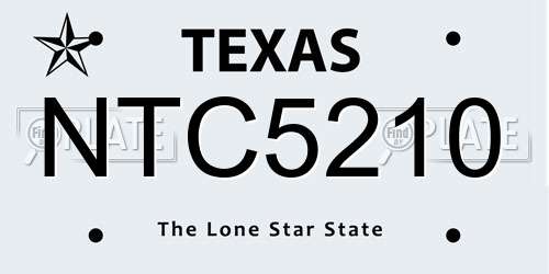 NTC5210 Texas License Plate