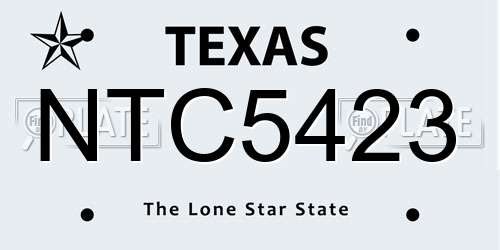 NTC5423 Texas License Plate