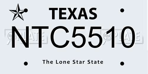 NTC5510 Texas License Plate