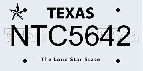 NTC5642 Texas License Plate