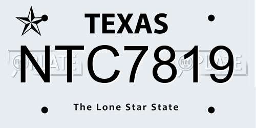 NTC7819 Texas License Plate