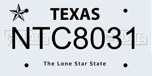 NTC8031 Texas License Plate