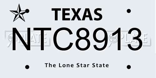 NTC8913 Texas License Plate