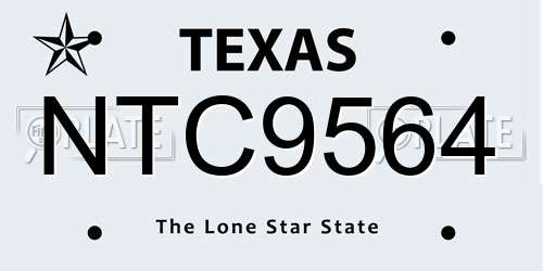 NTC9564 Texas License Plate