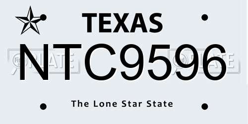 NTC9596 Texas License Plate