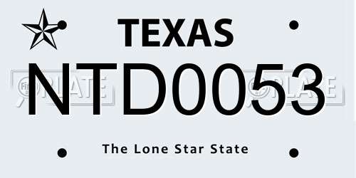 NTD0053 Texas License Plate