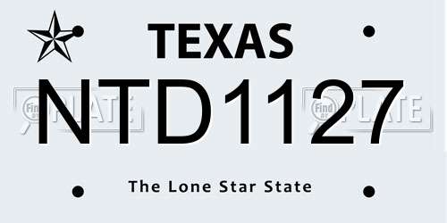NTD1127 Texas License Plate