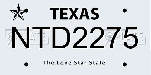NTD2275 Texas License Plate