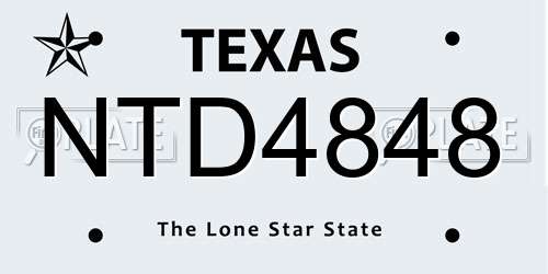 NTD4848 Texas License Plate