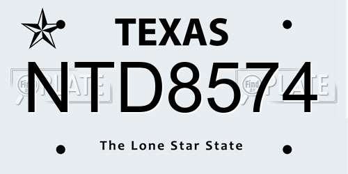 NTD8574 Texas License Plate