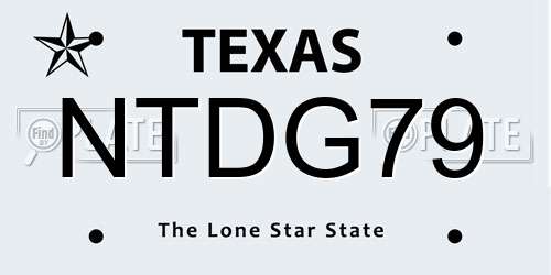 NTDG79 Texas License Plate