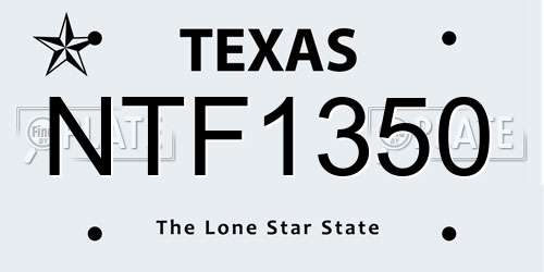 NTF1350 Texas License Plate