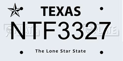 NTF3327 Texas License Plate