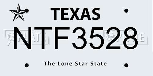 NTF3528 Texas License Plate