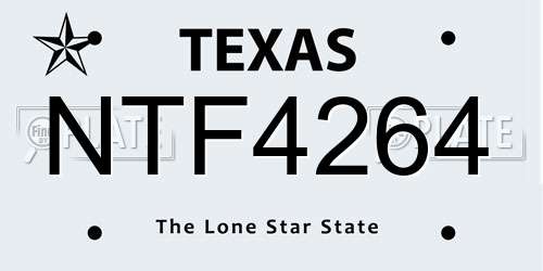NTF4264 Texas License Plate