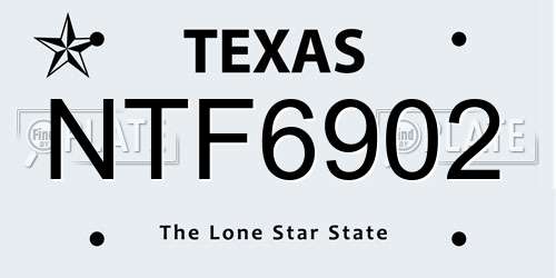NTF6902 Texas License Plate