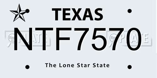 NTF7570 Texas License Plate