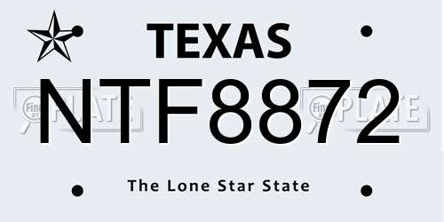 NTF8872 Texas License Plate