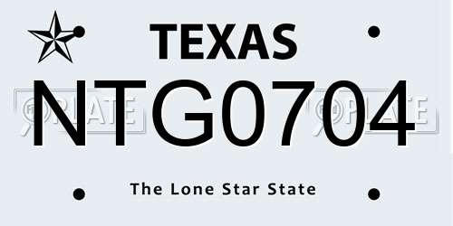 NTG0704 Texas License Plate