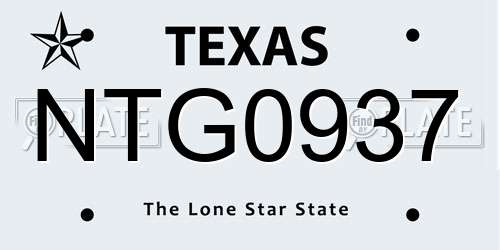 NTG0937 Texas License Plate