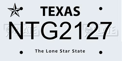 NTG2127 Texas License Plate