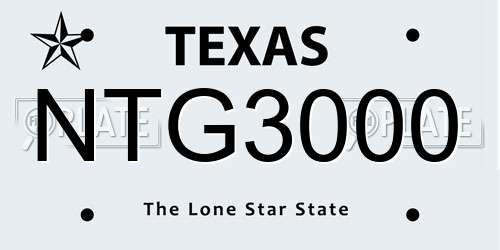 NTG3000 Texas License Plate