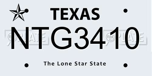 NTG3410 Texas License Plate