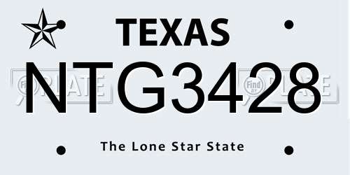 NTG3428 Texas License Plate