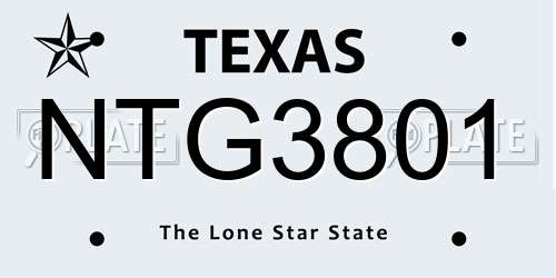 NTG3801 Texas License Plate